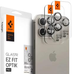 Spigen OPTIK. TR EZ FIT protecție sticlă pentru cameră 2-pack pentru iPhone 14 Pro / Pro Max / 15 Pro / Pro Max titan natural (AGL07163)