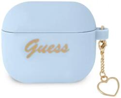Guess GUA3LSCHSB husă pentru AirPods 3, albastră, silicon, Charm Collection (GUA3LSCHSB)