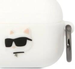 Karl Lagerfeld AirPods Pro husă albă din silicon Choupette Head 3D (KLAPRUNCHH)