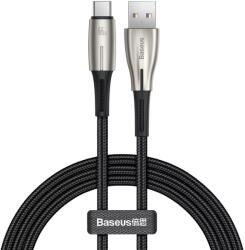 Baseus Cablu USB în formă de picătură Baseus la tip C, LED, 66W, 6A, 1m (negru)