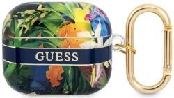 Guess Husă Guess GUA3HHFLB pentru AirPods 3, albastră, Flower Strap Collection (GUA3HHFLB)
