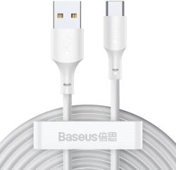 Baseus Kit cablu de date Baseus Simple Wisdom USB la tip C 5A 1.5m Alb (6953156230309)