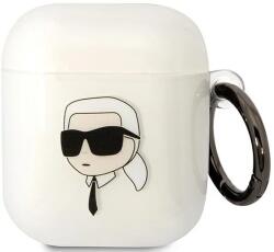 Karl Lagerfeld husă transparentă pentru AirPods 1/2 Karl`s Head (KLA2HNIKTCT)