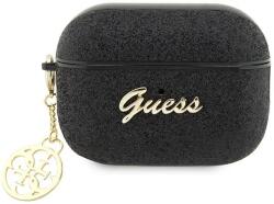 Guess husă AirPods Pro 2 negru Glitter Flake 4G Charm (GUAP2GLGSHK)