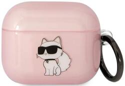 Karl Lagerfeld husă roz pentru AirPods 3 Ikonik Choupette (KLA3HNCHTCP)