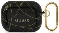 Guess Husă Guess pentru AirPods Pro, neagră Gold Chain Collection (GUACAPTPUCHBK)