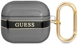 Guess Husă Guess GUA3HHTSK pentru AirPods 3, neagră, Strap Collection (GUA3HHTSK)