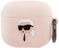 Karl Lagerfeld AirPods 3 husă roz din silicon Karl Head 3D (KLA3RUNIKP)