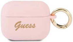 Guess Ghici GUAPSSSI AirPods Pro acoperă roz silicon Vintage Script (GUAPSSSI)