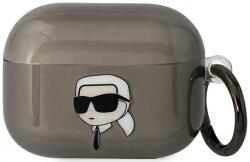 Karl Lagerfeld husă neagră pentru AirPods Pro Karl`s Head (KLAPHNIKTCK)