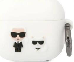 Karl Lagerfeld husă albă de silicon pentru AirPods 3 Karl & Choupette (KLACA3SILKCW)