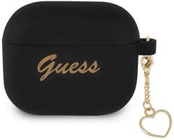 Guess GUA3LSCHSK husă pentru AirPods 3, neagră, silicon, Charm Collection (GUA3LSCHSK)