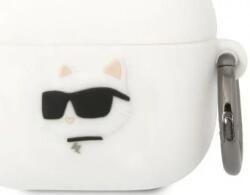 Karl Lagerfeld AirPods 3 husă albă din silicon Choupette Head 3D (KLA3RUNCHH)