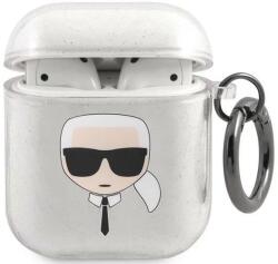 Karl Lagerfeld KLA2UKHGS AirPods acoperă argintiu Glitter Karl`s Cap (KLA2UKHGS)