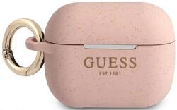 Guess Husă Guess GUAPSGGEP pentru AirPods Pro, roz, din silicon cu sclipici (GUAPSGGEP)