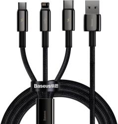 Baseus Cablu USB 3in1 Baseus Tungsten Gold, USB la micro USB/USB-C/Lightning, 3.5A, 1.5m (negru) (6953156204973)