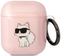 Karl Lagerfeld husă roz pentru AirPods 1/2 Ikonik Choupette (KLA2HNCHTCP)