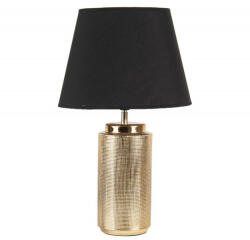 Clayre & Eef Asztali lámpa arany, fekete textilbevonatú búrával (6LMC0053)