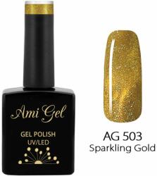 Ami Gel Oja Semipermanenta Magnetica - Hypnotic Gel Polish Sparkling Gold 10ml - AMI GEL