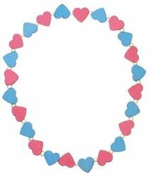 DETOA Colier copii cu inimioare roz si albastre (B305324)