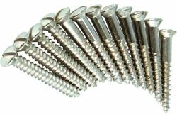 Fender 0018371049 bridge mounting screws, vintage '52 Tele, 6 x 1 slotted, nickel, 12 pcs