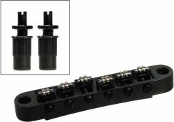 Boston B-205-B bridge for e-guitar roller bridge model, with studs, black, 15& quot; radius, M8 thread bolts