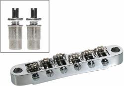 Boston B-205-C bridge for e-guitar roller bridge model, with studs, chrome, 15& quot; radius, M8 thread bolts