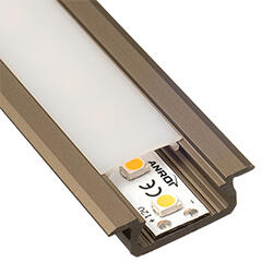 Lumines Type-Z Barna - Süllyeszthető LED szalagos alu profil (Félig átlátszó búrával) (LUMINES-Z2-I + LUMINESB-K2020-MR PVC (2,02m/pcs))