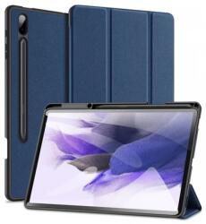 Dux Ducis DOMO tok álló bőr hatású (aktív FLIP oldalra nyíló TRIFOLD S Pencil tartó textil minta) Samsung Galaxy Tab S8 Plus LTE kék
