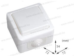 Alfa-Line ALFA FKV 102 kétpólusú kapcsoló falon kívüli vízmentes IP54 10A 10/ (FKV 102)