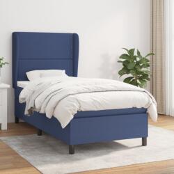 vidaXL kék szövet rugós ágy matraccal 90 x 200 cm (3127859)