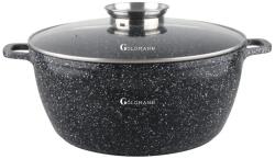 Goldmann Cratita aluminiu turnat Goldmann GM0332, 32×14.5 cm, 9.9 L, interior marmorat, capac sticla, picurator (GM0332)