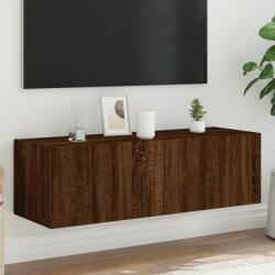 vidaXL barna tölgy színű fali TV-szekrény LED-ekkel 100 x 35 x 31 cm (837301) - vidaxl