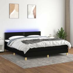 vidaXL fekete szövet rugós és LED-es ágy matraccal 180 x 200 cm (3133655) - pepita