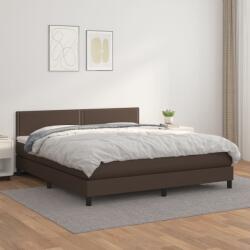 vidaXL barna műbőr rugós ágy matraccal 180 x 200 cm (3141080)