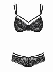 Obsessive Kétrészes csipkés készlet, fekete