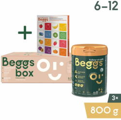  Beggs 2 hozzátápláló tápszer 2, 4 kg (3x800 g), doboz+ pexeso