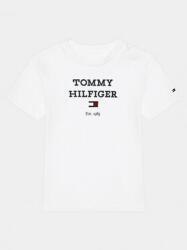 Tommy Hilfiger Tricou Logo KN0KN01761 Alb Regular Fit