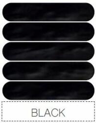  5x25 Materika Black fekete kerekitett oldalú csempe