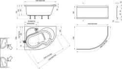 RAVAK Akrilkád Rosa 150x105 jobbos fehér (CJ01000000)