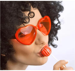 PartyDeco Party szemüveg , piros, szív alakú