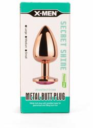 X-Men Dop Anal Secret Shade Metal Butt Plug Rose M X-Men Auriu - Roz grosime cm lungime cm