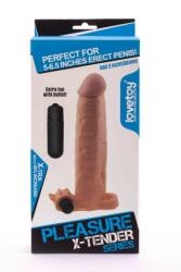 Lovetoy Extensie Penis Pleasure X-Tender cu vibratii Lovetoy culoarea Pielii 19 cm