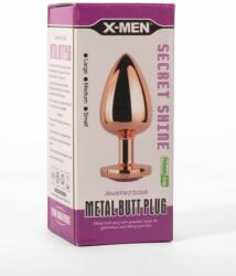 X-Men Dop Anal Secret Shine Metal Butt Plug Rose Gold Heart S X-Men Roz - Auriu grosime 2.7 cm lungime 7.1 cm