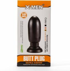 X-Men Dop Anal Extra Girthy Butt Plug X-Men Negru grosime 7 cm lungime 20 cm cu ventuza