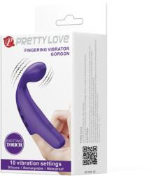 Pretty Love Mini vibrator pentru deget Pretty Love Gorgon cu 10 moduri de vibratii si stimulare punctul G 8.2 - 9.3 cm Negru