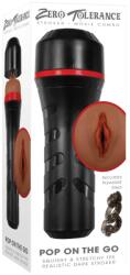 Zero Tolerance Masturbator Zero Tolerance POP ON THE GO DARK Maro lungime 22.2 cm forma vagin