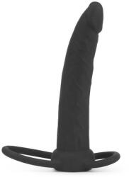 Lovetoy Strap On unisex Dildo Inclus Lovetoy Silicone Fantasy Double Prober Negru 15 cm