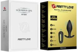 Pretty Love Dop Anal Royal Pleasure Regina Pretty Love Negru - Auriu grosime 3.4 cm lungime 8.8 cm telecomanda - vibratii