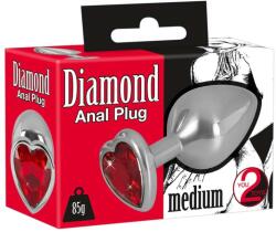 You2Toys Dop Anal Diamond Butt Plug Medium You2Toys Argintiu grosime 3.4 cm lungime 8.2 cm